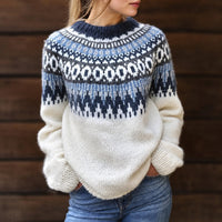 Estelle - Bequemer Pullover im skandinavischen Stil – Weiß