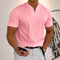 Jason - Herren-Trainingsshirt mit kurzen Ärmeln – Rosa