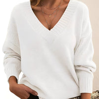 Mollie - Luftiger Damenpullover mit entspanntem Design – Weiß