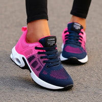 Lina - Bequeme Sneaker mit luftdurchlässiger Polsterung – Rosa Blau