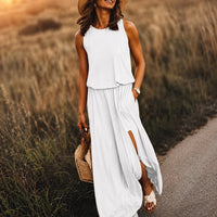 Edna - Lässiges Boho-Maxikleid aus Modal – Weiß