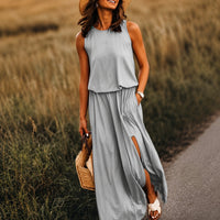 Edna - Lässiges Boho-Maxikleid aus Modal – Grau
