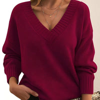 Mollie - Luftiger Damenpullover mit entspanntem Design – Rot