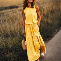 Edna - Lässiges Boho-Maxikleid aus Modal – Gelb