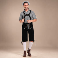Thomas - Vintage-Oktoberfest-Hosenträger-Set – Schwarz / Schwarz