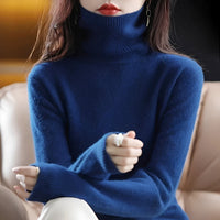 Letizia - Stilvoller Rollkragenpullover – Königsblau