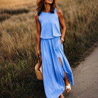 Edna - Lässiges Boho-Maxikleid aus Modal – Blau