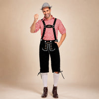 Thomas - Vintage-Oktoberfest-Hosenträger-Set – Rot / Schwarz