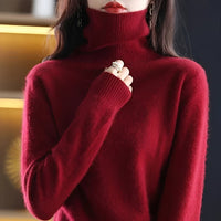 Letizia - Stilvoller Rollkragenpullover – Bordeaux