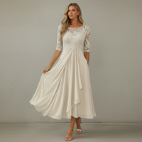Yara - Elegantes Chiffon-Midikleid – Beige