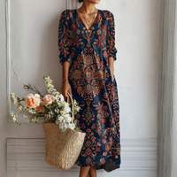 Isla | Elegantes Leinenkleid – Mehrfarbig