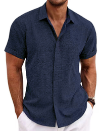 Finn | Herren Leichtes Casual Sommerhemd – Königsblau