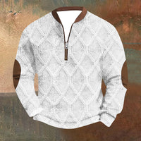 Herren Pullover mit Reißverschluss - Lässiger Alltags-Pullover – Weiß
