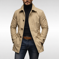 Leon | Eleganter Herrenmantel mit modernem Schnitt – Beige