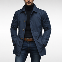 Leon | Eleganter Herrenmantel mit modernem Schnitt – Marine