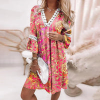 Silvia | Leichtes und schwungvolles Kleid für Frauen – Rosa Druck