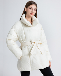 Anneliese | Steppjacke mit Gürtel – Weiß
