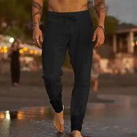 Lee | Strandhose aus Leinen – Schwarz