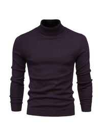 Eleganter Herren Rollkragenpullover aus Merinowolle – Dunkelrot