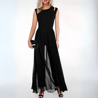 Elegantes Damen Kleid mit Taillengürtel – Schwarz