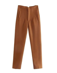 Elegante Damenhose - Knitterfrei und Vielseitig für Business und Freizeit – Dunkelbraun