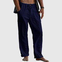 Damen Leinen-Hose mit Kordelzug - Casual Fit – Marine