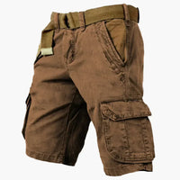 Herren-Cargo-Shorts im Vintage-Stil und Cargo-Taschen – Braun