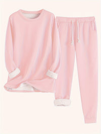 Wärmender Damen-Freizeitanzug für Herbst und Winter: Thermoaktiv und bequem – Rosa