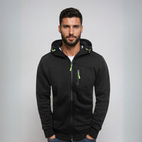 Herren Strickjacke mit Kapuze - Vielseitig & Funktional – Schwarz