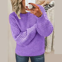 Kelly - Klassischer Wollpullover – Lila