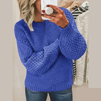 Kelly - Klassischer Wollpullover – Blau