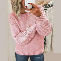 Kelly - Klassischer Wollpullover – Baby Rosa