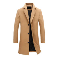 Wintermantel Herren | Einreihig mit Knöpfen – Beige