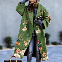 Eleganter Damen Herbstmantel aus Wollmischung - Warmgehalten mit Stil – Grün
