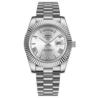Elegante Herren Armbanduhr mit Datum – Silber