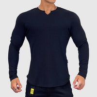Ferdinand | Herren Figurbetontes Langarm Shirt – Dunkelblau