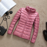Jacke Damen Glänzend Kurz Winterjacke Modisch Warm für Urbane Outfits – Rosa