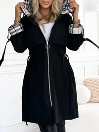 Romy | Lange Sportlich-Chice Jacke – Schwarz