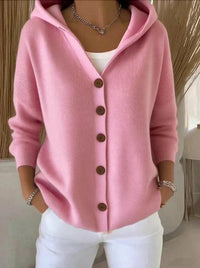 Elke | Kuschelige Kapuzen Strickjacke – Rosa