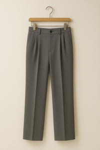 Jason Weite Stoffhose mit Falten – Grau