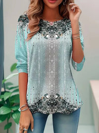Jessika | Elegantes Loose Fit Pailletten Top – Hellblau