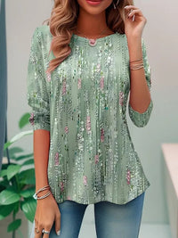 Jessika | Elegantes Loose Fit Pailletten Top – Grün