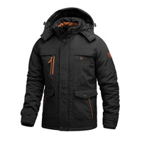 Herren Winterjacke | Abnehmbare Kapuzenform mit robuster Struktur – Schwarz
