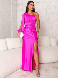 ANNA SATINNIGHT MAXIKLEID – Rosa