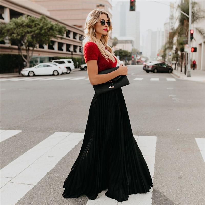 Heidi-Mode | Lange Einfarbige Plissierte