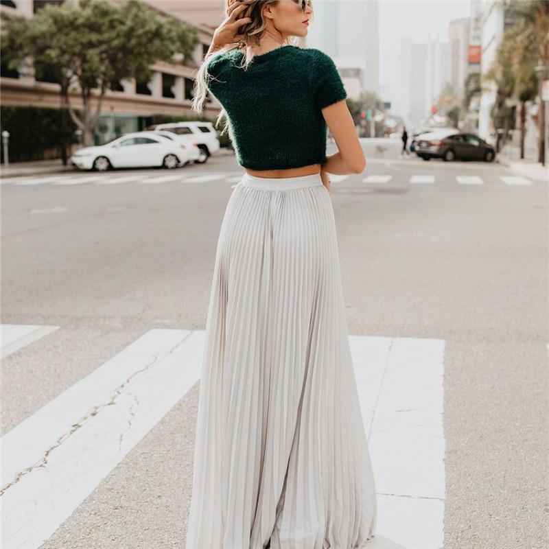 Heidi-Mode | Lange Einfarbige Plissierte