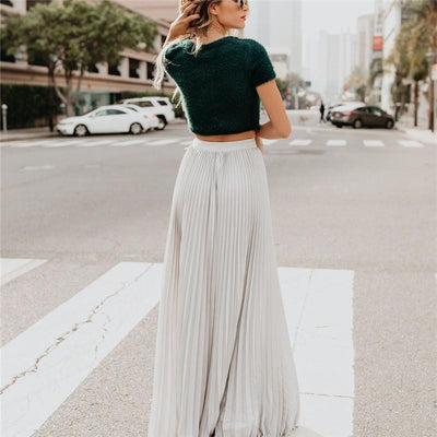 Heidi-Mode | Lange Einfarbige Plissierte