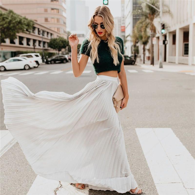 Heidi-Mode | Lange Einfarbige Plissierte