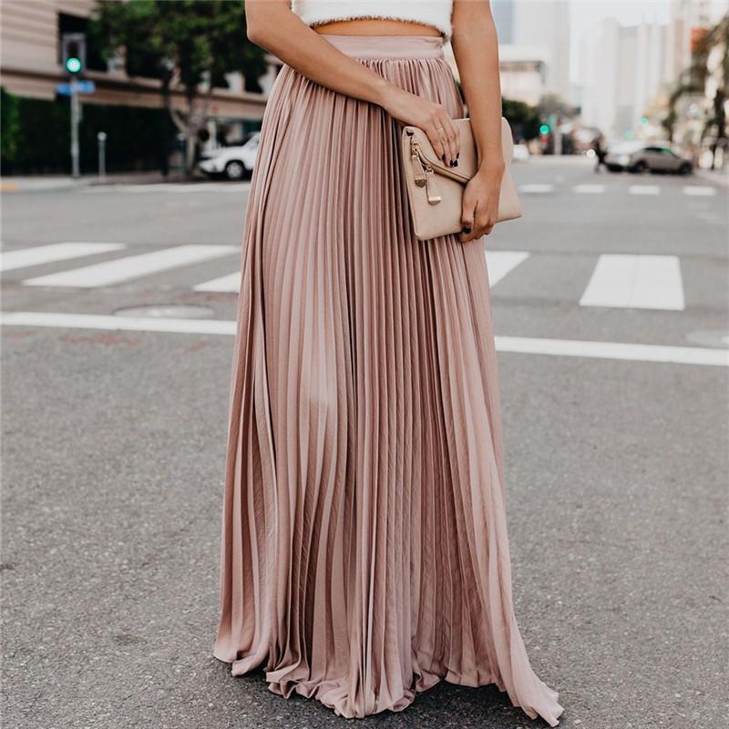 Heidi-Mode | Lange Einfarbige Plissierte