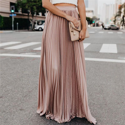 Heidi-Mode | Lange Einfarbige Plissierte